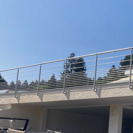 Balustrade inox en kit 10 barres à l'anglaise