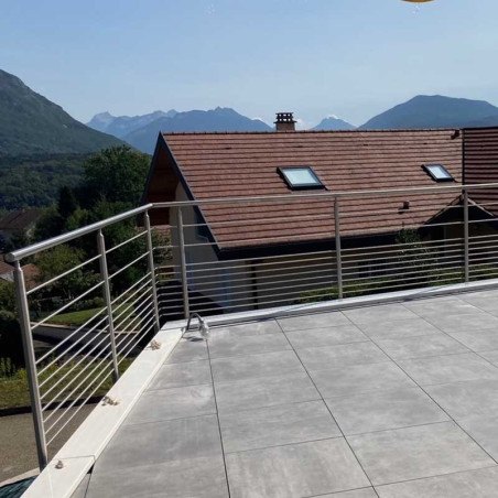 Rambarde inox terrasse 10 barres en kit à l'anglaise