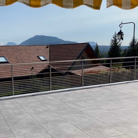 Balustrade inox exterieur10 barres à l'anglaise