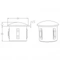 Bouchon bombé pour tube inox rond 101,6 mm ép 2-2,6 mm inox 316 brossé 1