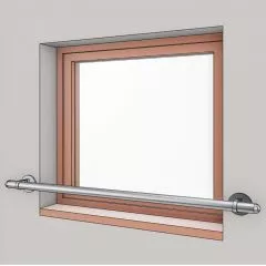 Barre d'appui de fenetre en inox, en kit, pose en applique