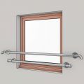 Garde corps de fenetre en inox, en kit, pose en applique de 2 barres 13