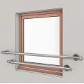 Garde corps de fenetre en inox, en kit, pose en applique de 2 barres 3