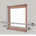 Garde corps de fenetre en inox, en kit, pose en applique de 2 barres 1