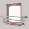 Garde corps de fenetre en inox, en kit, pose en applique de 3 barres 9