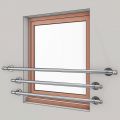Garde corps de fenetre en inox, en kit, pose en applique de 3 barres 3