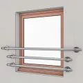 Garde corps de fenetre en inox, en kit, pose en applique de 3 barres 1