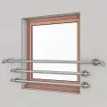 Garde corps de fenetre en inox, en kit, pose en applique de 3 barres 12