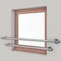 Garde corps de fenetre en inox, en kit, pose en applique de 2 barres 5