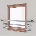 Garde corps de fenetre en inox, en kit, pose en applique de 3 barres 6