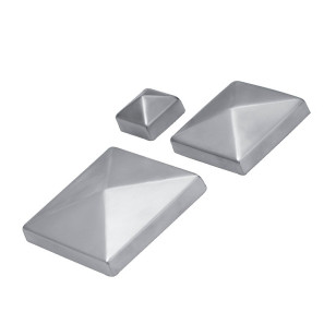 Chapeau couvre poteau 120 x 120 mm, pointe de diamant inox 304 brossé