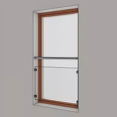 Garde corps de fenetre inox et verre en kit protection anti-chute