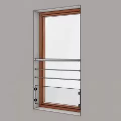 Garde corps de porte fenetre à verre et barres inox en kit