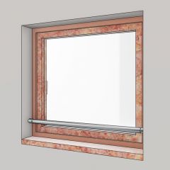 Barre d'appui de fenêtre ronde en inox brossé diamètre 42,4 mm