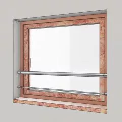 Garde corps de fenetre en inox brossé diamètre 33,7 mm et 1 lisse 12 mm