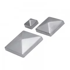 Chapeau couvre poteau 150 x 150 mm, pointe de diamant inox 304 brossé