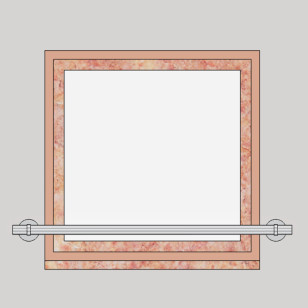 Barre d'appui de fenetre en inox, en kit, pose en applique