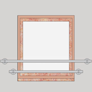 Garde corps de fenetre en inox, en kit, pose en applique de 2 barres