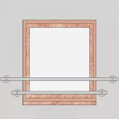 Garde corps de fenetre en inox, en kit, pose en applique de 2 barres