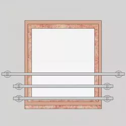 Garde corps de fenetre en inox, en kit, pose en applique de 3 barres