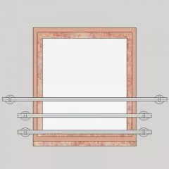 Garde corps de fenetre en inox, en kit, pose en applique de 3 barres