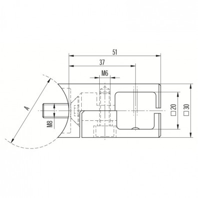 Pince à cadre carré à fixer sur tube rond ø 42,4 mm en inox 304 brossé Pince à cadre carré à fixer sur tube rond ø 42,4 mm en inox 304 brossé
