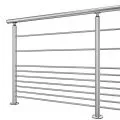 Garde corps inox à 9 barres et main courante inox brossé en kit à la française 1