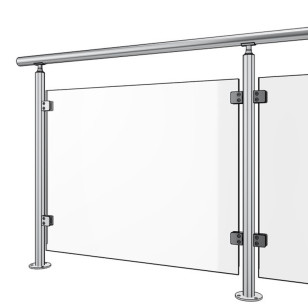 Garde corps inox en kit à verre à la française : rampe escalier, terrasse, balcon, mezzanine