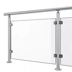 Garde corps inox en kit à verre à la française : rampe escalier, terrasse, balcon, mezzanine