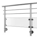 Garde corps terrasse, balcon, mezzanine à verre et barres inox en kit à l'anglaise 1