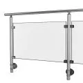 Garde corps terrasse, balcon, mezzanine inox et verre en kit à l'anglaise 1