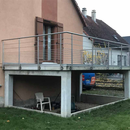 Barriere inox brossé 10 barres à l'anglaise