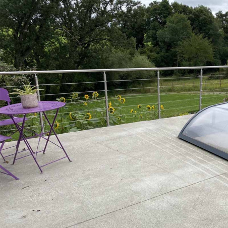 Garde corps terrasse, escalier,  à câbles inox en kit extérieur ou intérieur, à l'anglaise