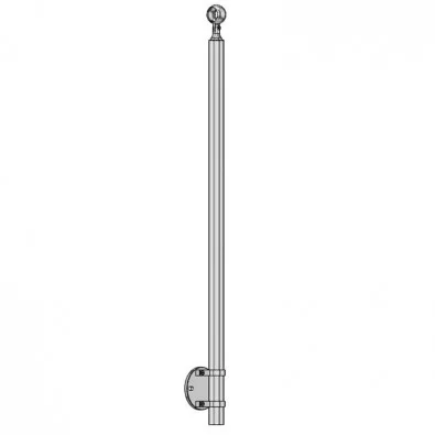 Poteau de rampe escalier inox avec BAGUE pose sur le côté à l'anglaise déport 45 mm