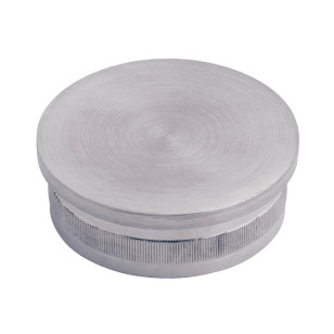 Bouchon plat pour tube rond diam 33,7 mm en inox 316 brossé à frapper