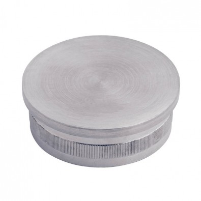 Bouchon plat pour tube rond diam 60,3 mm en inox 316 brossé à frapper
