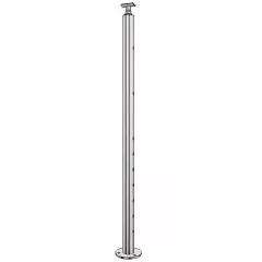 Poteau de départ de garde corps inox 304 brossé remplissage 9 barres ø 12 mm