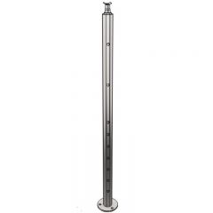 Poteau de milieu de garde corps inox 304 brossé remplissage 9 barres ø 12 mm