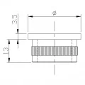 Bouchon plat pour tube rond diam 60,3 mm en inox 316 brossé à frapper 1