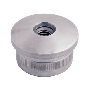 Bouchon fileté bombé pour tube rond inox 42,4 mm inox 316 brossé
