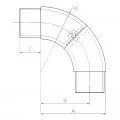 Coude orientable pour quart tournant escalier en inox 304 brossé diamètre 42,4 mm 1