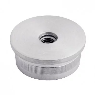 Bouchon fileté plat pour tube rond inox 42,4 mm inox 316 brossé