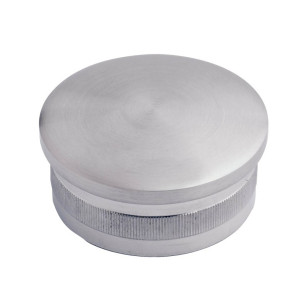 Bouchon massif et bombé diamètre 33,7 mm en inox 304 brossé à frapper
