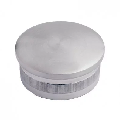 Bouchon massif et bombé diamètre 42,4 mm en inox 304 brossé à frapper