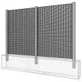 Panneau cloture caillebotis à lame inclinée à 45° maille 66 x 33 dim. 1200 x 1000 mm 0