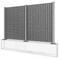 Panneau cloture caillebotis à lame inclinée à 45° maille 66 x 33 dim. 1200 x 1000 mm 4