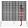 Panneau cloture caillebotis à lame inclinée à 45° maille 66 x 33 dim. 1200 x 1000 mm 1