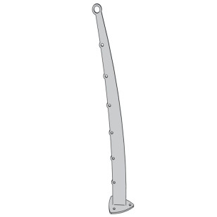 Poteau design contemporain de garde corps acier pont de bateau à la française 6 lisses 12 mm main courante 26,9 mm