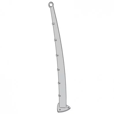 Poteau design contemporain de garde corps acier pont de bateau à la française 6 lisses 12 mm main courante 26,9 mm