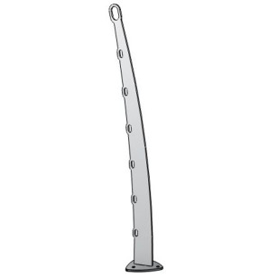 Poteau POUR ESCALIER TROUS OBLONGS de garde corps acier pont de bateau à la française 6 lisses 12 mm main courante 26,9 mM